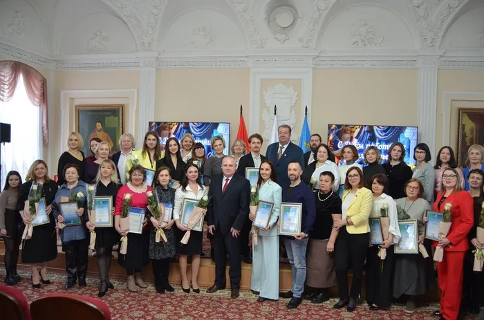 Награждение работников культуры в администрации города Тамбова, общее фото на память