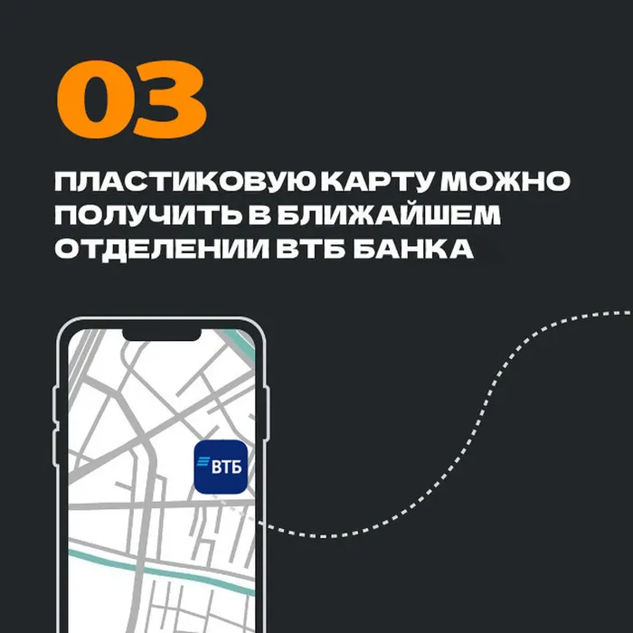 03. ПЛАСТИКОВУЮ КАРТУ МОЖНО ПОЛУЧИТЬ В БЛИЖАЙШЕМ ОТДЕЛЕНИИ ВТБ БАНКА